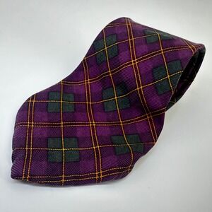 Lauren Ralph Lauren Necktie Purple Plaid‎ 100% Silk Men's Business Career